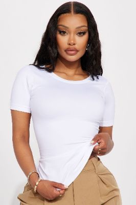 Mila Seamless Tee - White sold by Fashion Nova