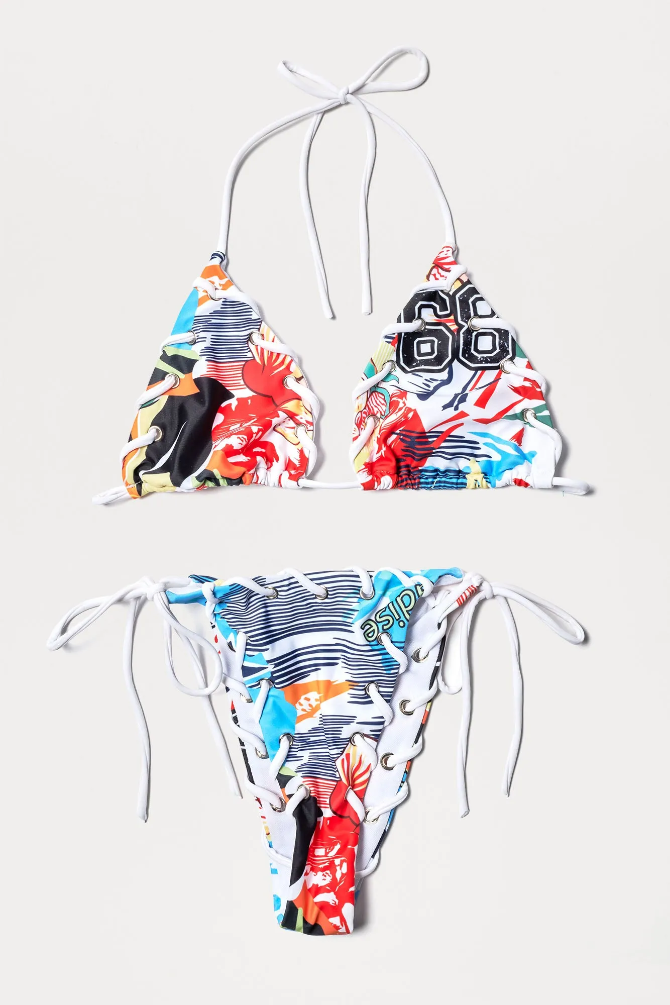 Moana Contrast Stitch Triangle 2 Piece Bikini - Blue/combo sold by Fashion Nova product image thumbnail 5