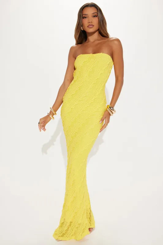 Lavish in Lace Maxi Dress - Yellow sold by Fashion Nova