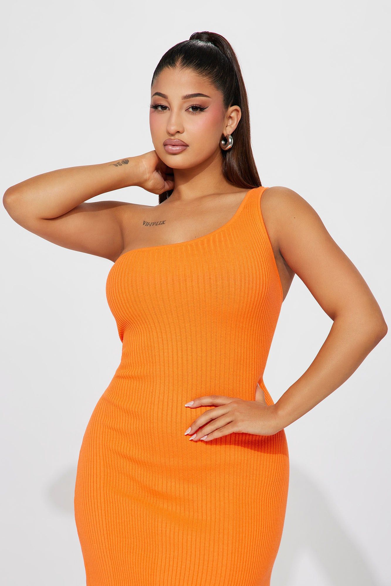 Adoette Ribbed Midi Dress - Orange sold by Fashion Nova product image thumbnail 2