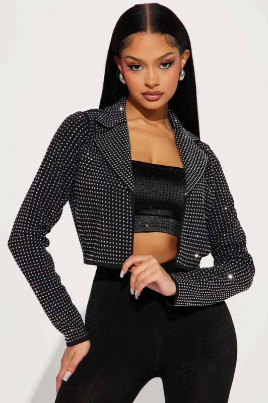 Disco Diva Embellished Blazers - Black sold by Fashion Nova