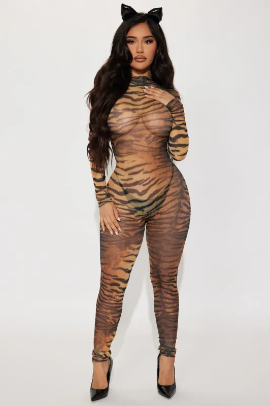 Pouncing Tiger 2 Piece Costume Set - Brown/combo sold by Fashion Nova