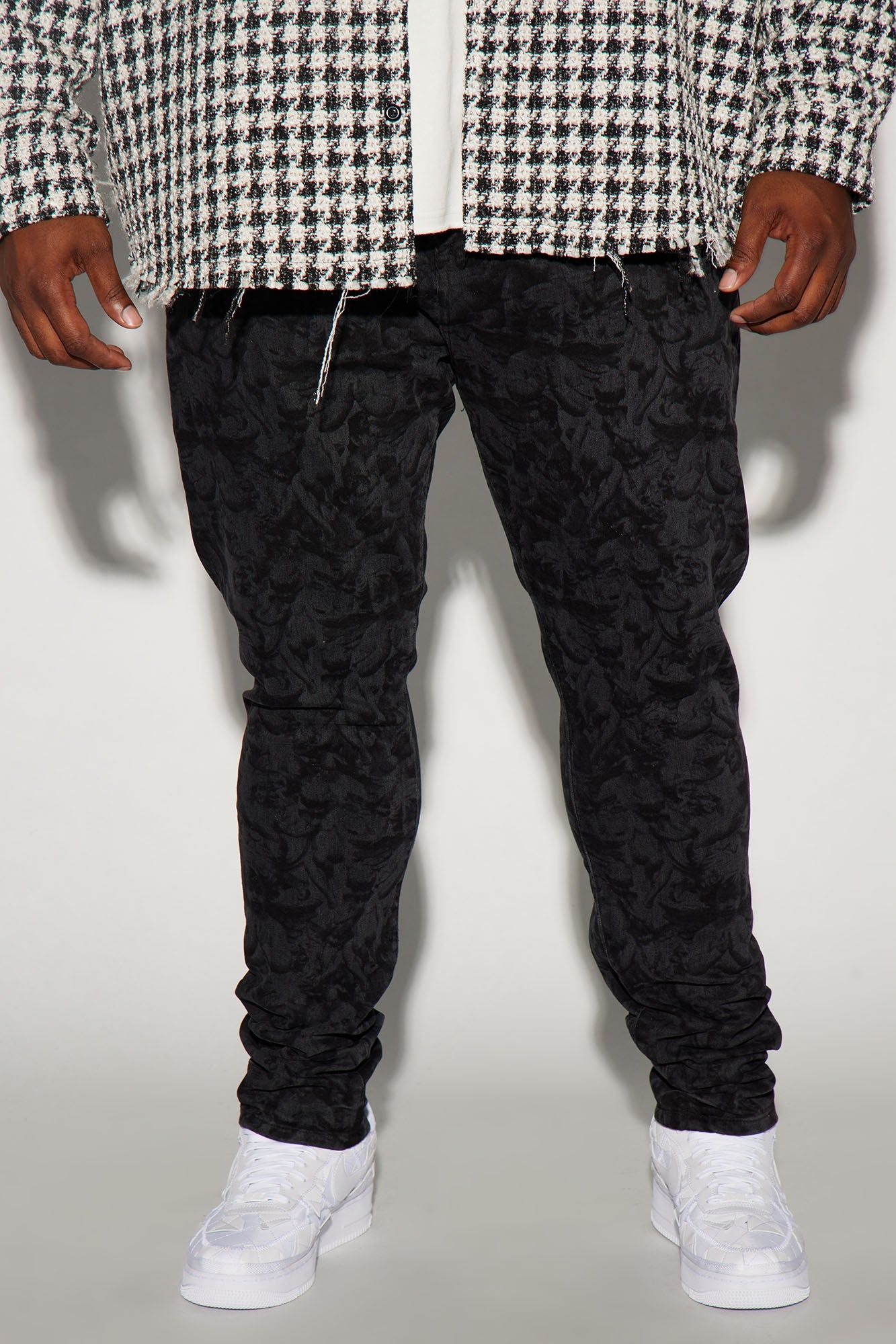 Angelic Messenger Stacked Skinny Jeans - Black Wash sold by Fashion Nova product image thumbnail 2