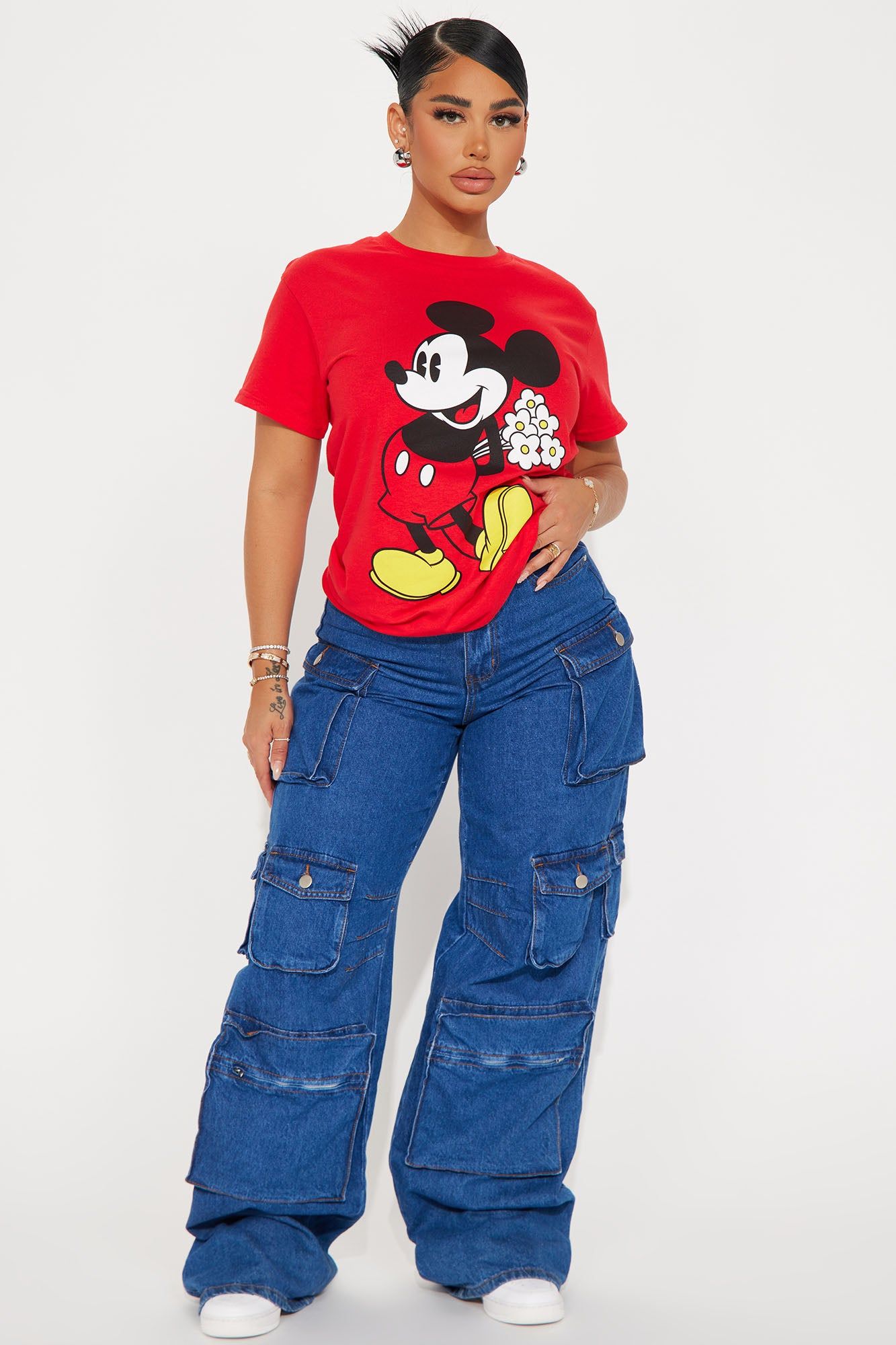 Mickeys Flowers Graphic Tee - Red sold by Fashion Nova product image thumbnail 2