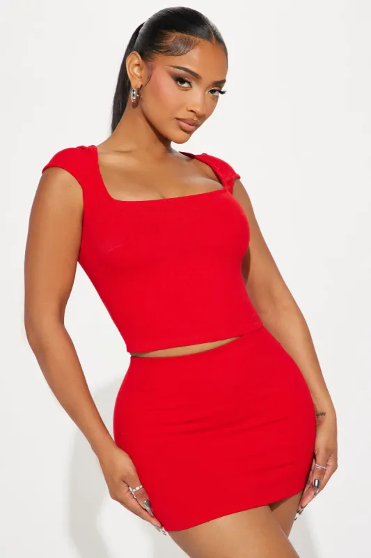 Kimberly Snatched Skirt Set - Red sold by Fashion Nova
