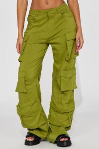 Walk On By Cargo Pant - Green sold by Fashion Nova