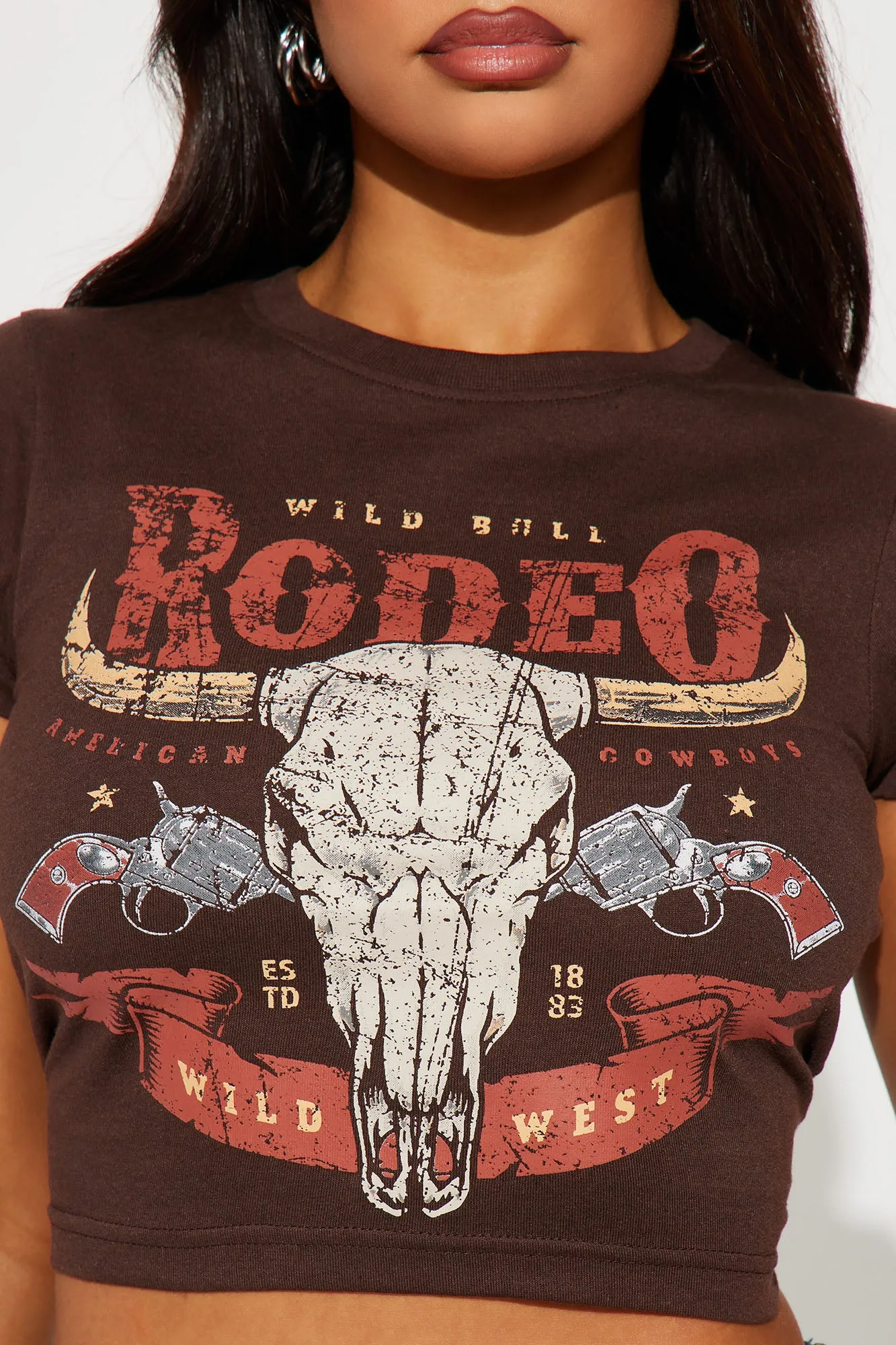Rough At The Rodeo Fitted Tee - Brown sold by Fashion Nova product image thumbnail 3