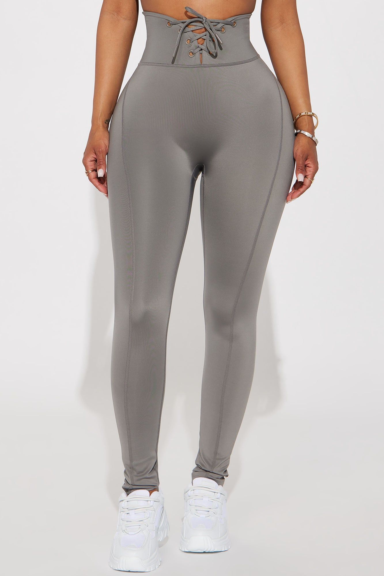 Hard Work Elevate Lace Up Active Legging - Charcoal sold by Fashion Nova product image thumbnail 2
