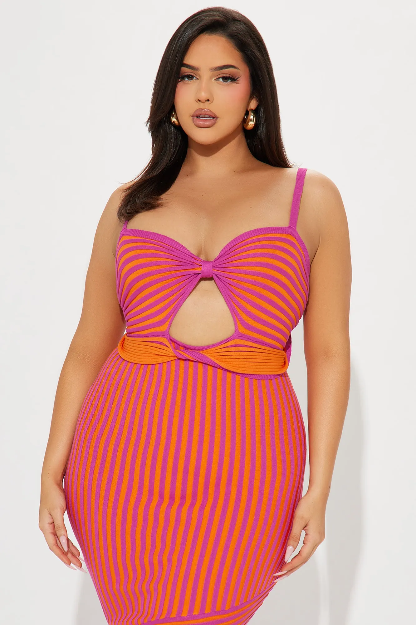 Snug Ribbed Maxi Dress - Pink/combo sold by Fashion Nova product image thumbnail 5
