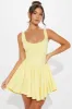 Valentine Twill Mini Dress - Yellow sold by Fashion Nova
