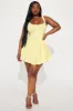 Valentine Twill Mini Dress - Yellow sold by Fashion Nova