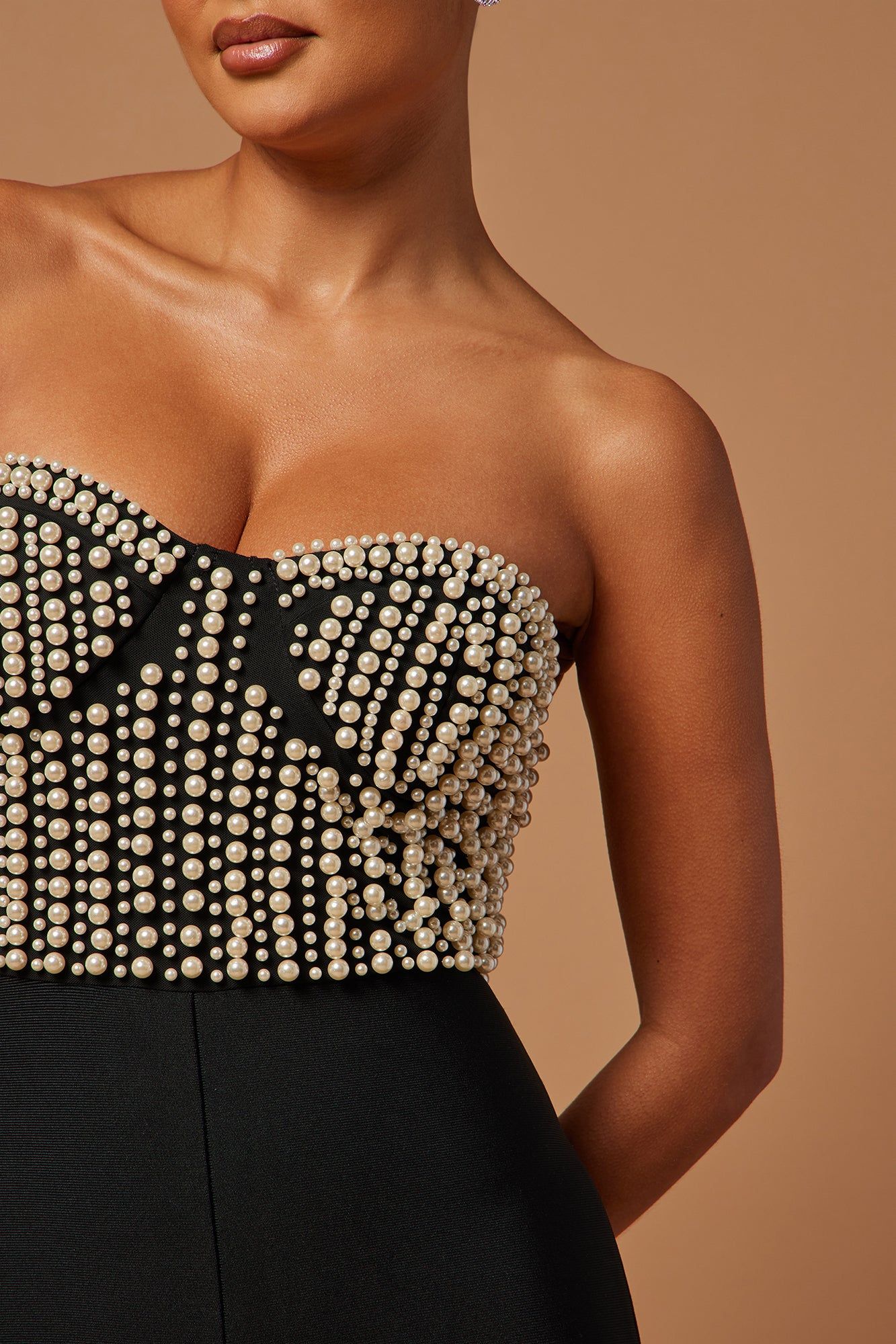 Eloise Pearl Bandage Jumpsuit - Black sold by Fashion Nova product image thumbnail 3