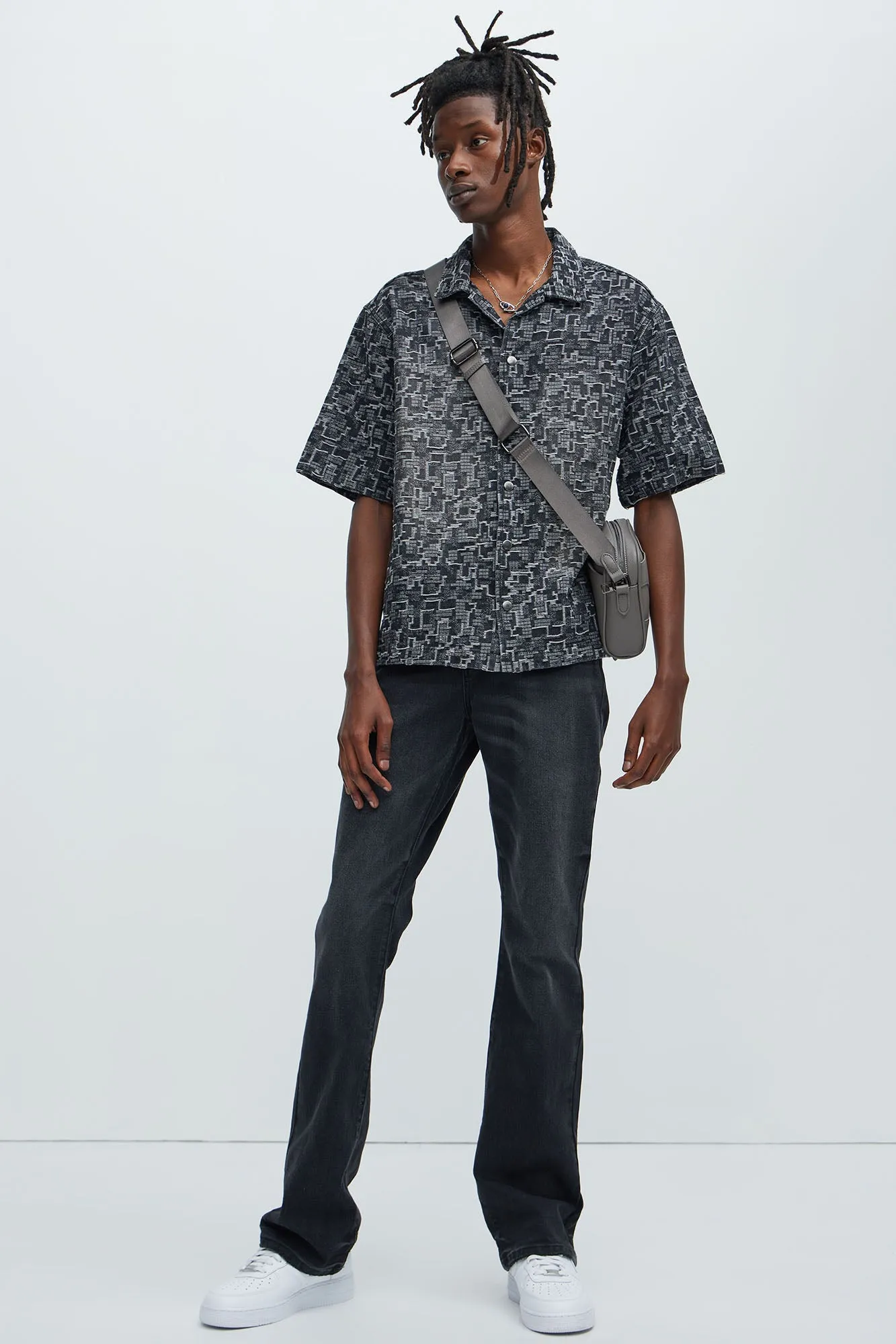 Gabriel Stacked Slim Flare Jeans - Black Wash sold by Fashion Nova product image thumbnail 2