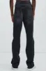 Gabriel Stacked Slim Flare Jeans - Black Wash sold by Fashion Nova