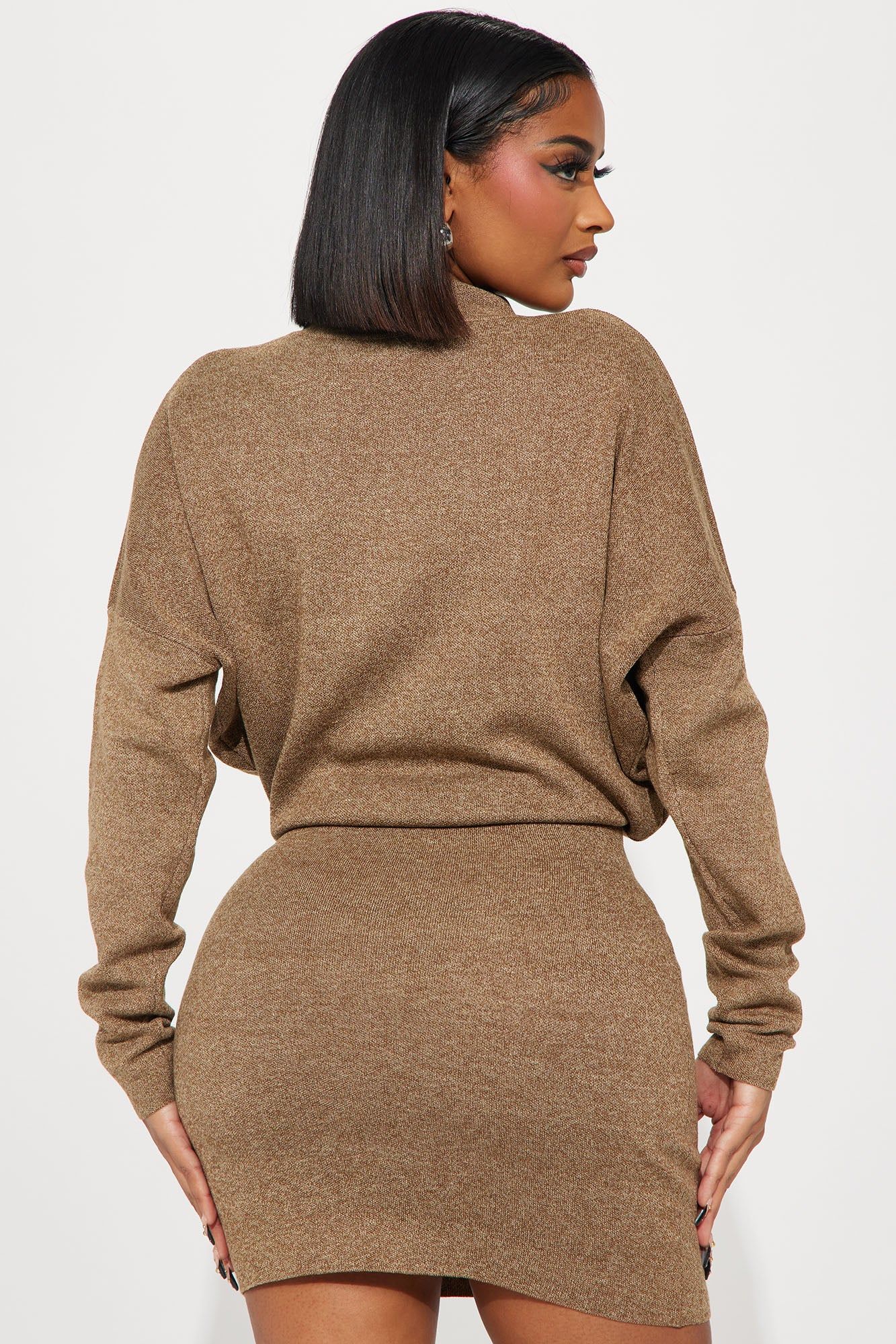 Abby Sweater Mini Dress - Brown/combo sold by Fashion Nova product image thumbnail 3