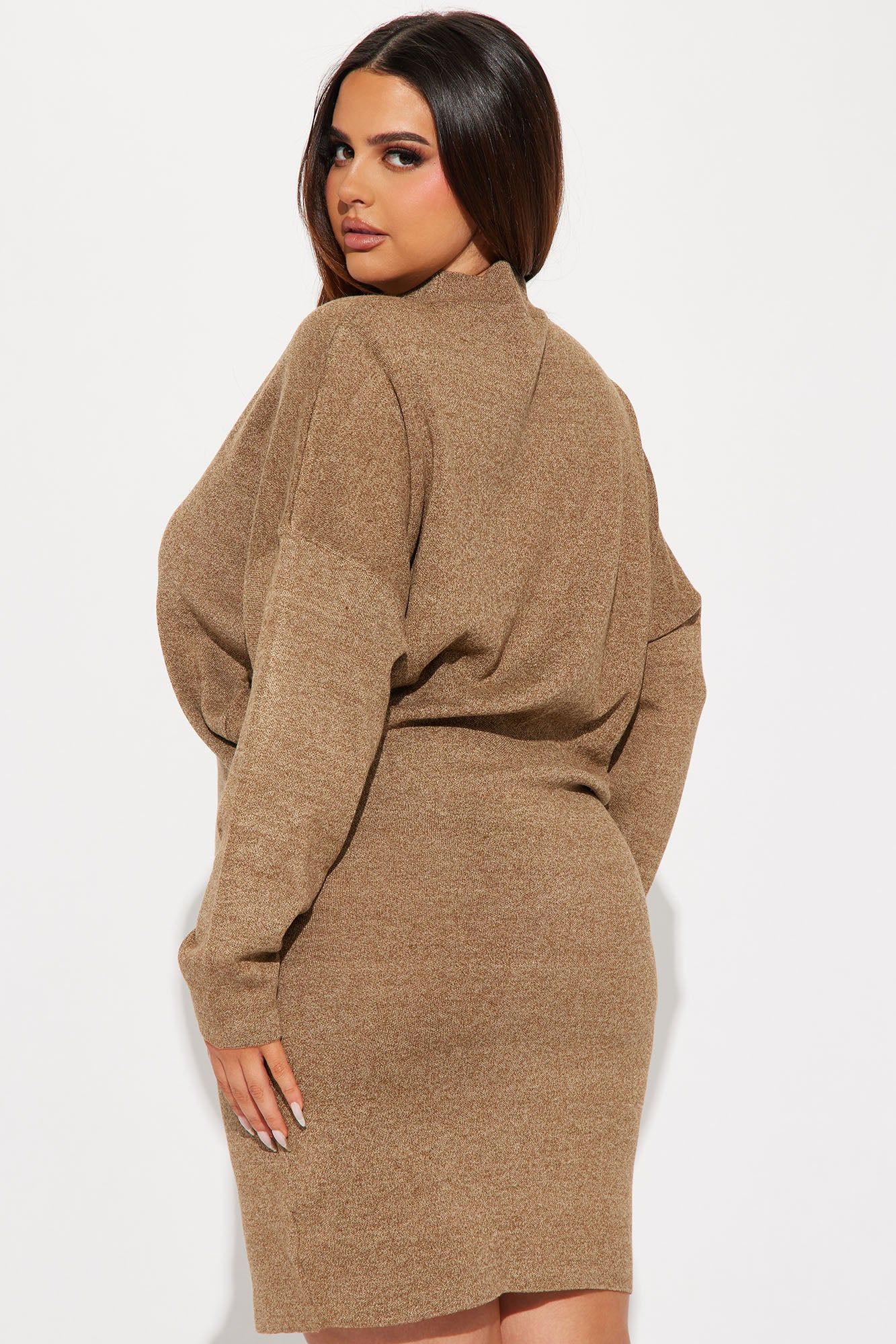 Abby Sweater Mini Dress - Brown/combo sold by Fashion Nova product image thumbnail 6