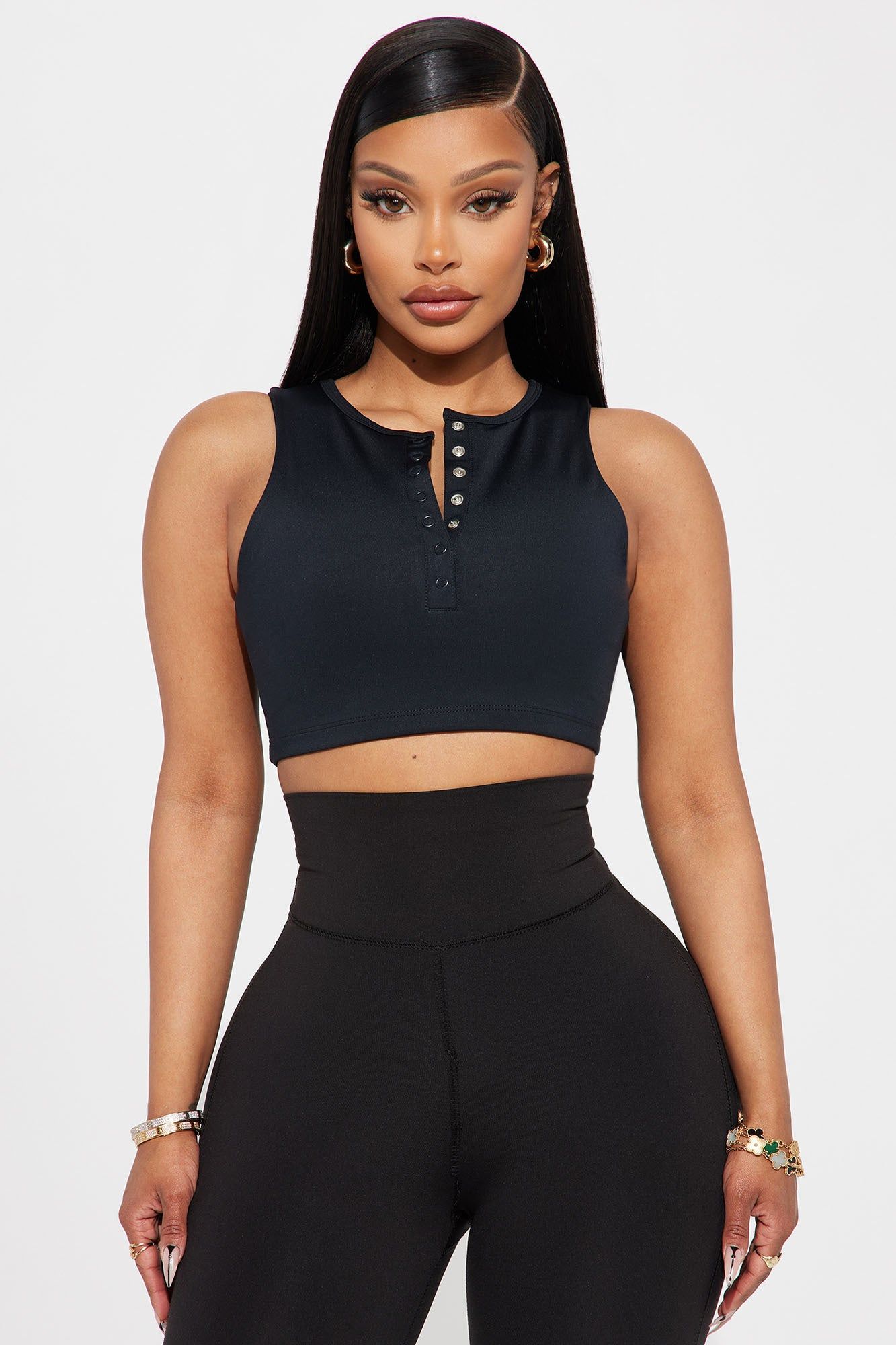 Daria Elevate Active Top - Black sold by Fashion Nova