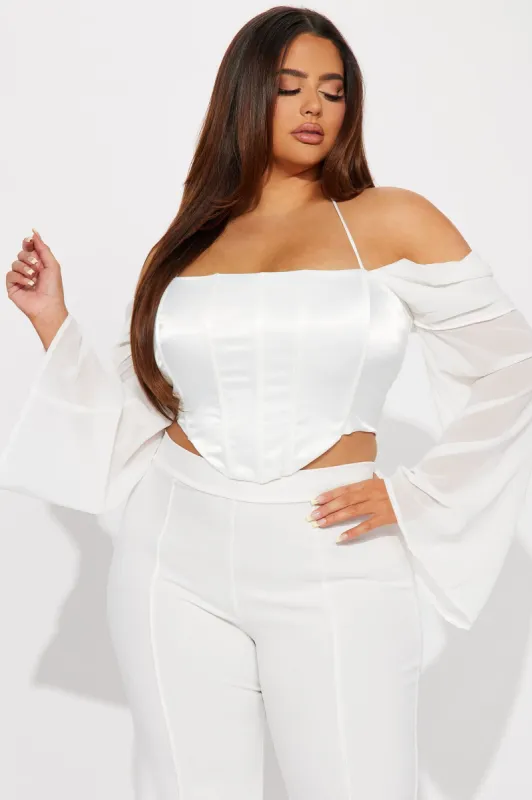 Averill Satin Corset Top - Ivory sold by Fashion Nova