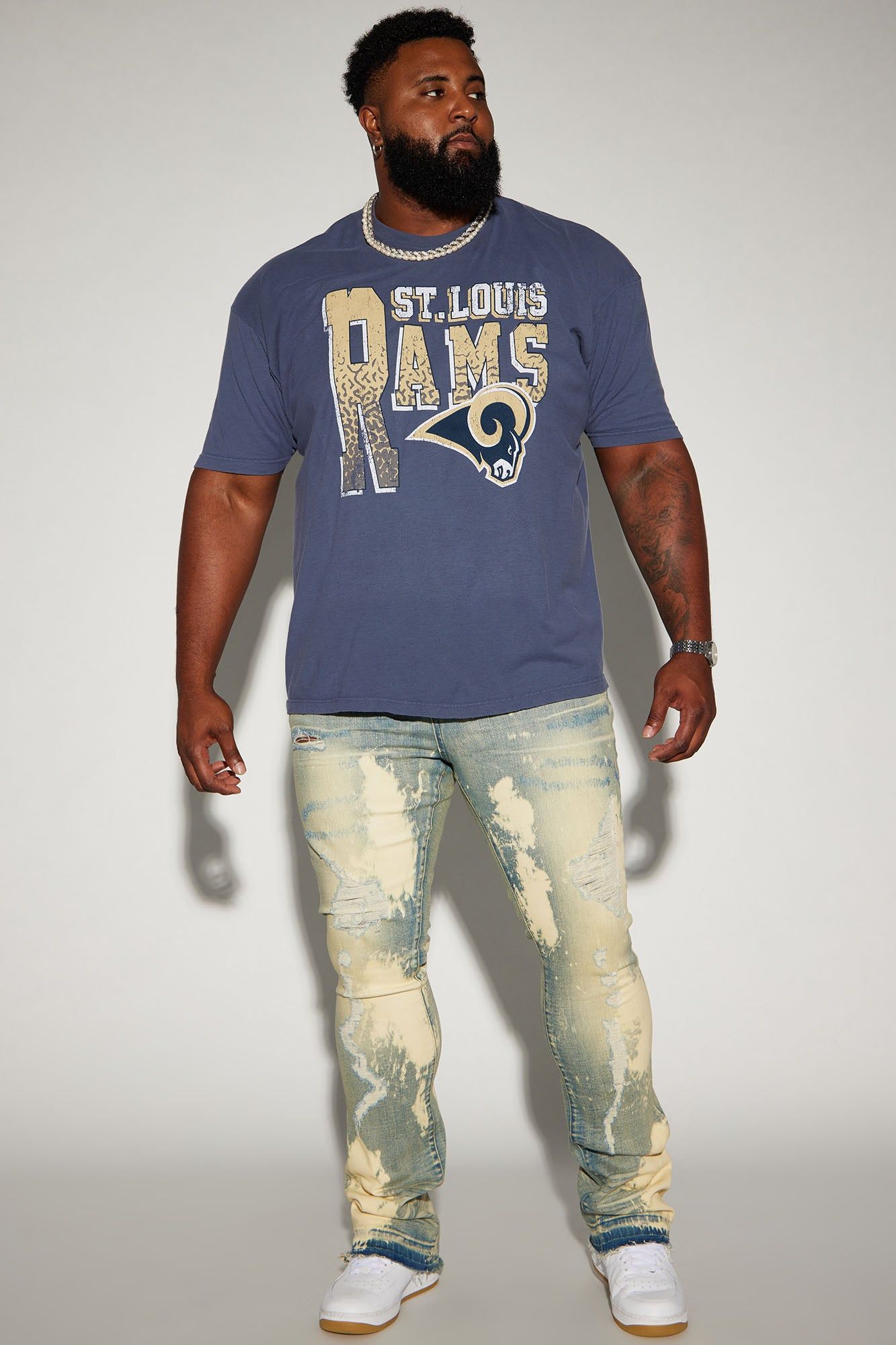 Rams Legacy Short Sleeve Tee - Navy/combo sold by Fashion Nova product image thumbnail 5