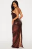 Espresso Yourself Sequin Maxi Dress - Chocolate sold by Fashion Nova