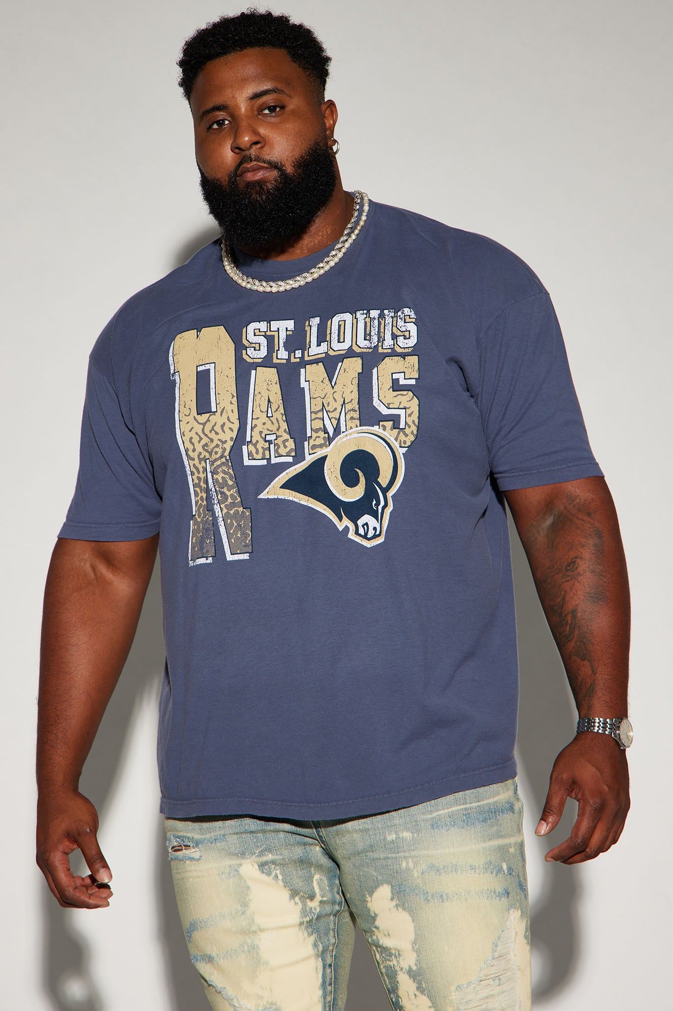 Rams Legacy Short Sleeve Tee - Navy/combo sold by Fashion Nova product image thumbnail 2