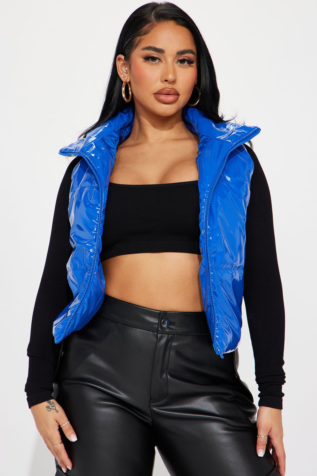 On Ice Puffer Vest - Blue sold by Fashion Nova