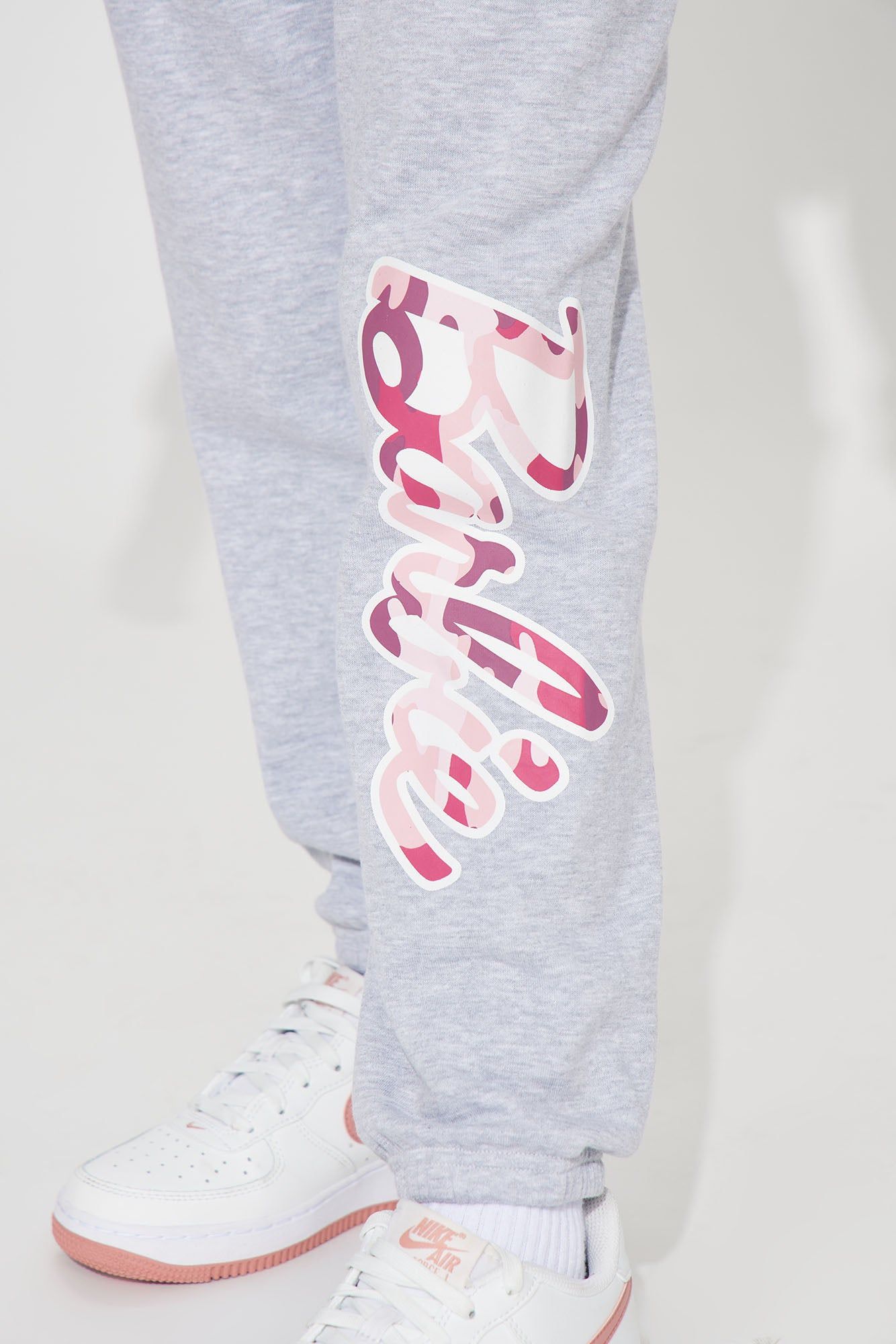 Mini Barbie Girl Fleece Jogger Set - Heather Grey sold by Fashion Nova product image thumbnail 4