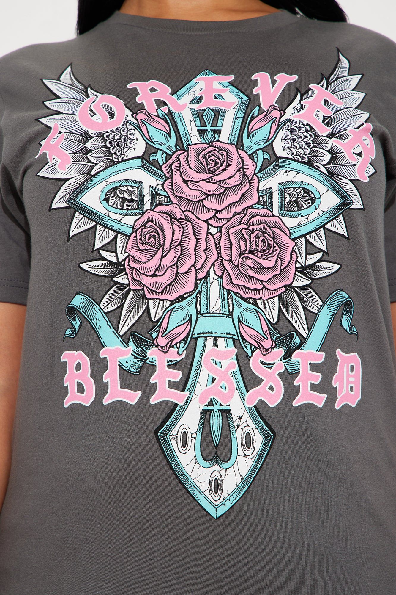 Forever Blessed Graphic Tee - Grey sold by Fashion Nova product image thumbnail 3