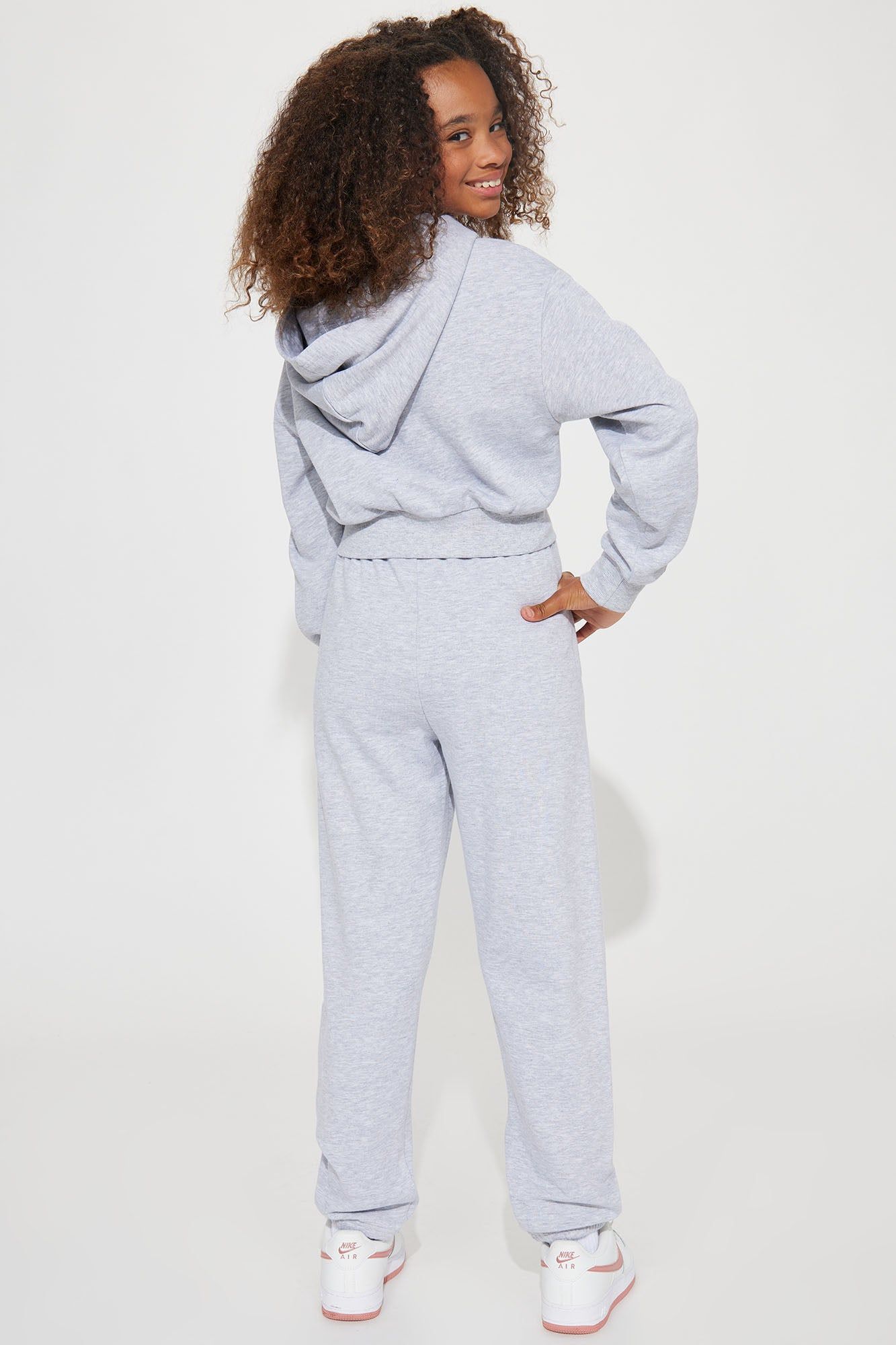 Mini Barbie Girl Fleece Jogger Set - Heather Grey sold by Fashion Nova product image thumbnail 5