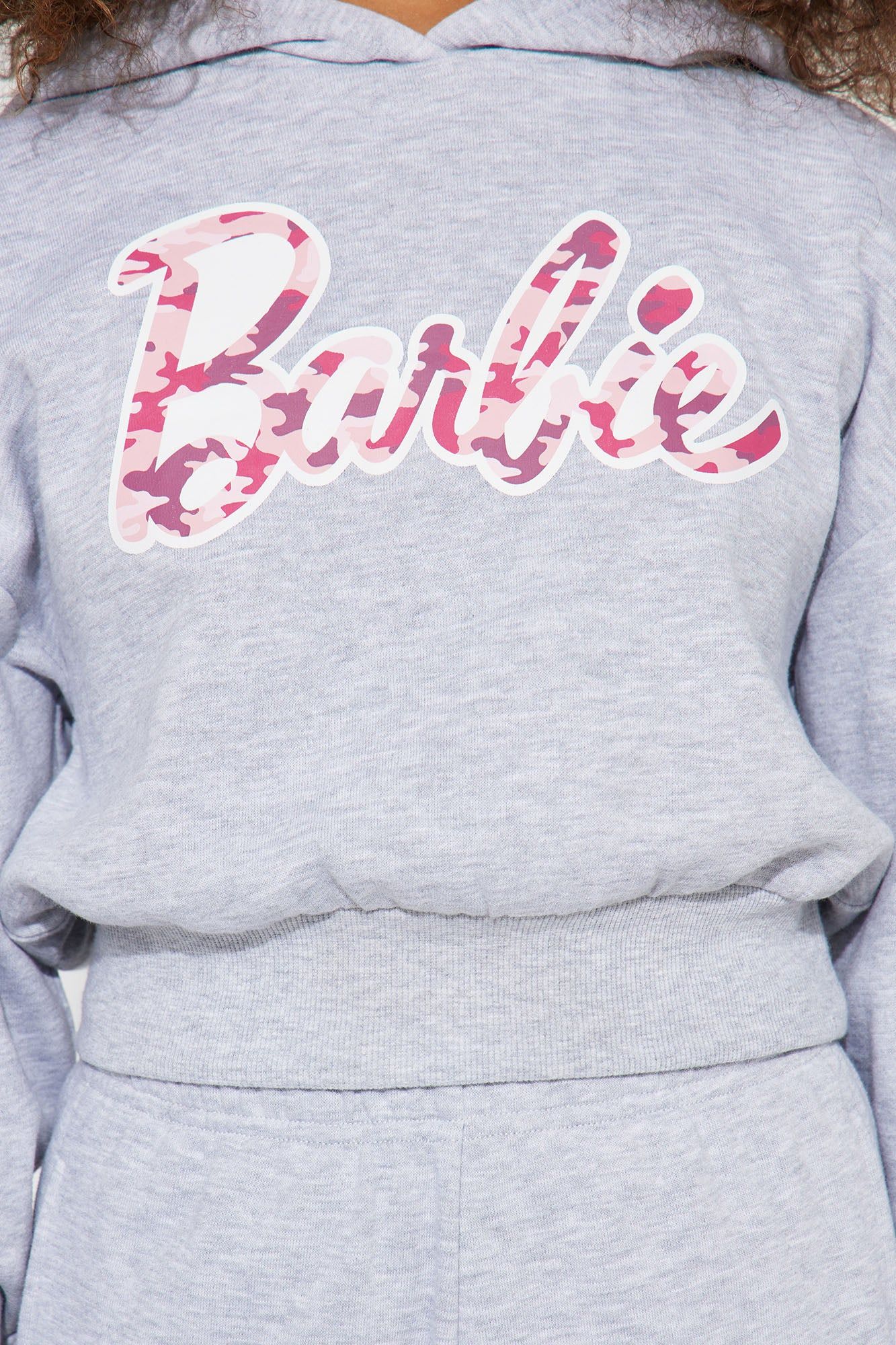 Mini Barbie Girl Fleece Jogger Set - Heather Grey sold by Fashion Nova product image thumbnail 3