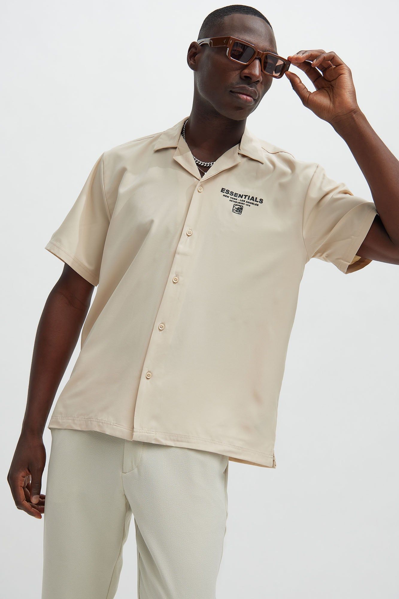 NY To LA Button Up Shirt - Ivory sold by Fashion Nova