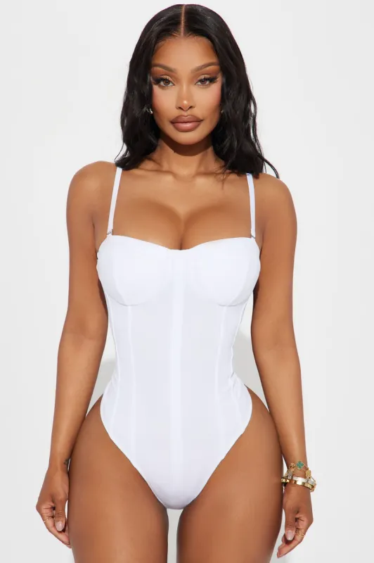 Make Up For It Bodysuit - White sold by Fashion Nova