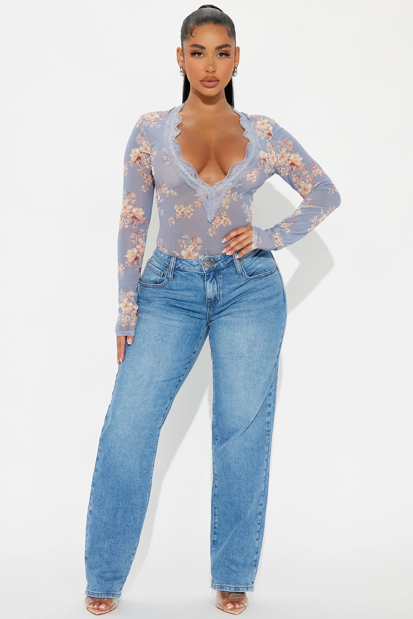 Sweetest Touch Mesh Bodysuit - Blue/combo sold by Fashion Nova product image thumbnail 2