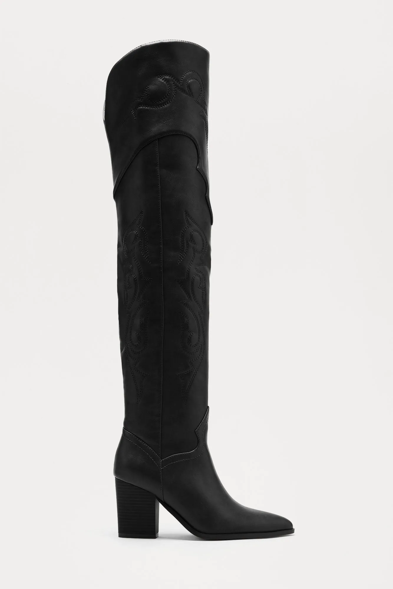 Texas Charm Thigh High Boots - Black sold by Fashion Nova