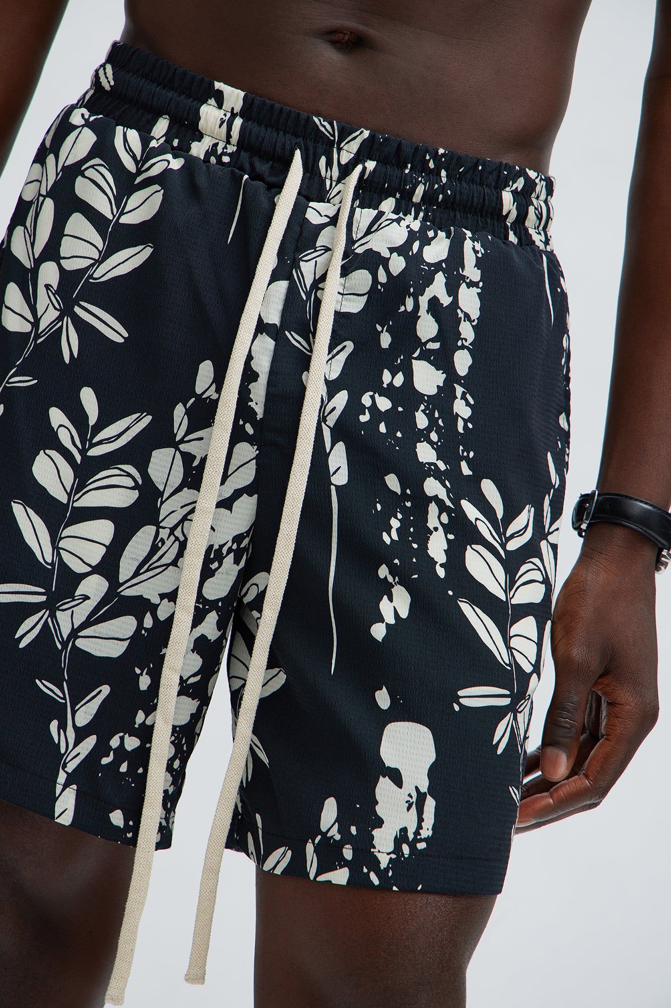 Dark Flor Textured Shorts - Black/combo sold by Fashion Nova product image thumbnail 4