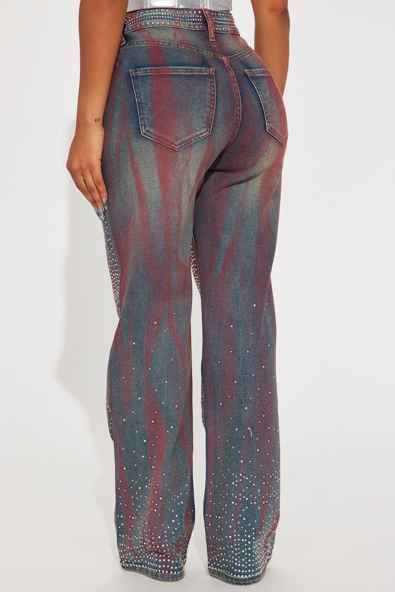 Daydreaming Embellished Straight Leg Jeans - Medium Wash sold by Fashion Nova product image thumbnail 3