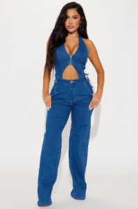 Something To Be Denim Jumpsuit - Medium Wash sold by Fashion Nova