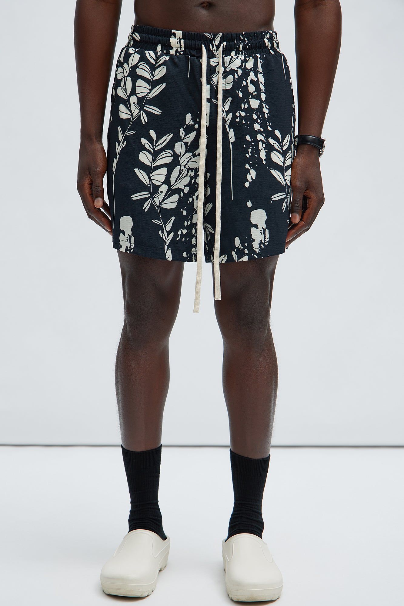 Dark Flor Textured Shorts - Black/combo sold by Fashion Nova product image thumbnail 3