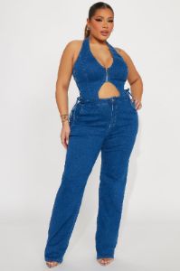 Something To Be Denim Jumpsuit - Medium Wash sold by Fashion Nova