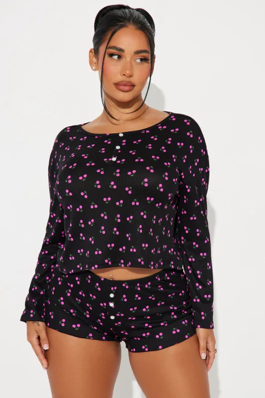 Cozy Nights In PJ Short Set - Black sold by Fashion Nova