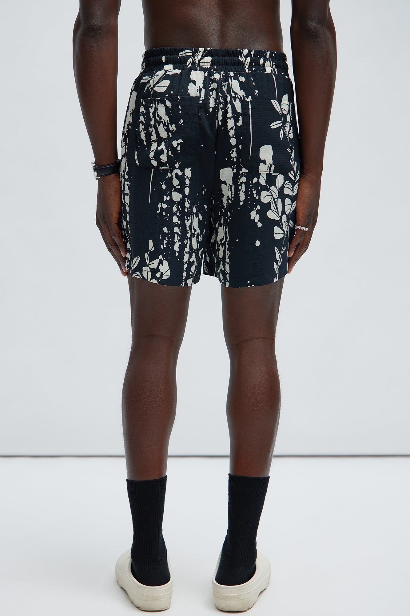 Dark Flor Textured Shorts - Black/combo sold by Fashion Nova product image thumbnail 5