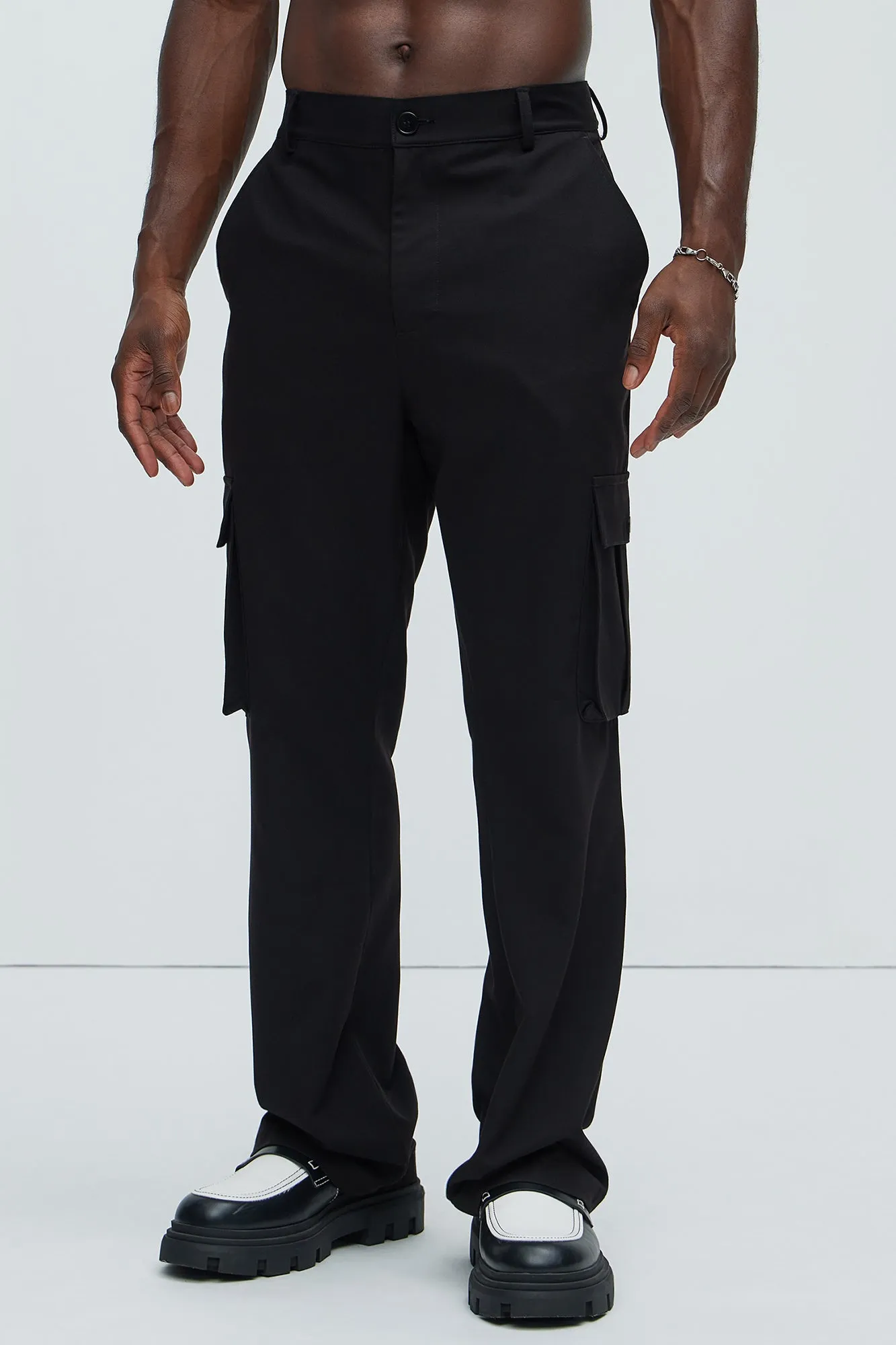 Charlie Gabardine Flare Cargo Trouser - Black sold by Fashion Nova product image thumbnail 4