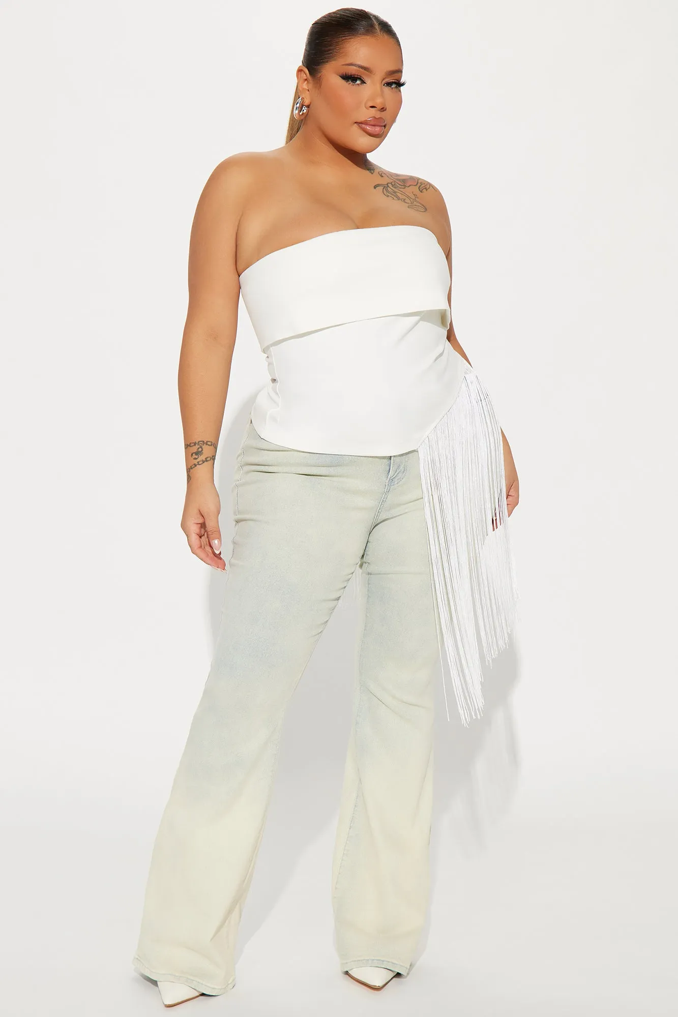 Trish Fringe Tube Top - Ivory sold by Fashion Nova product image thumbnail 5