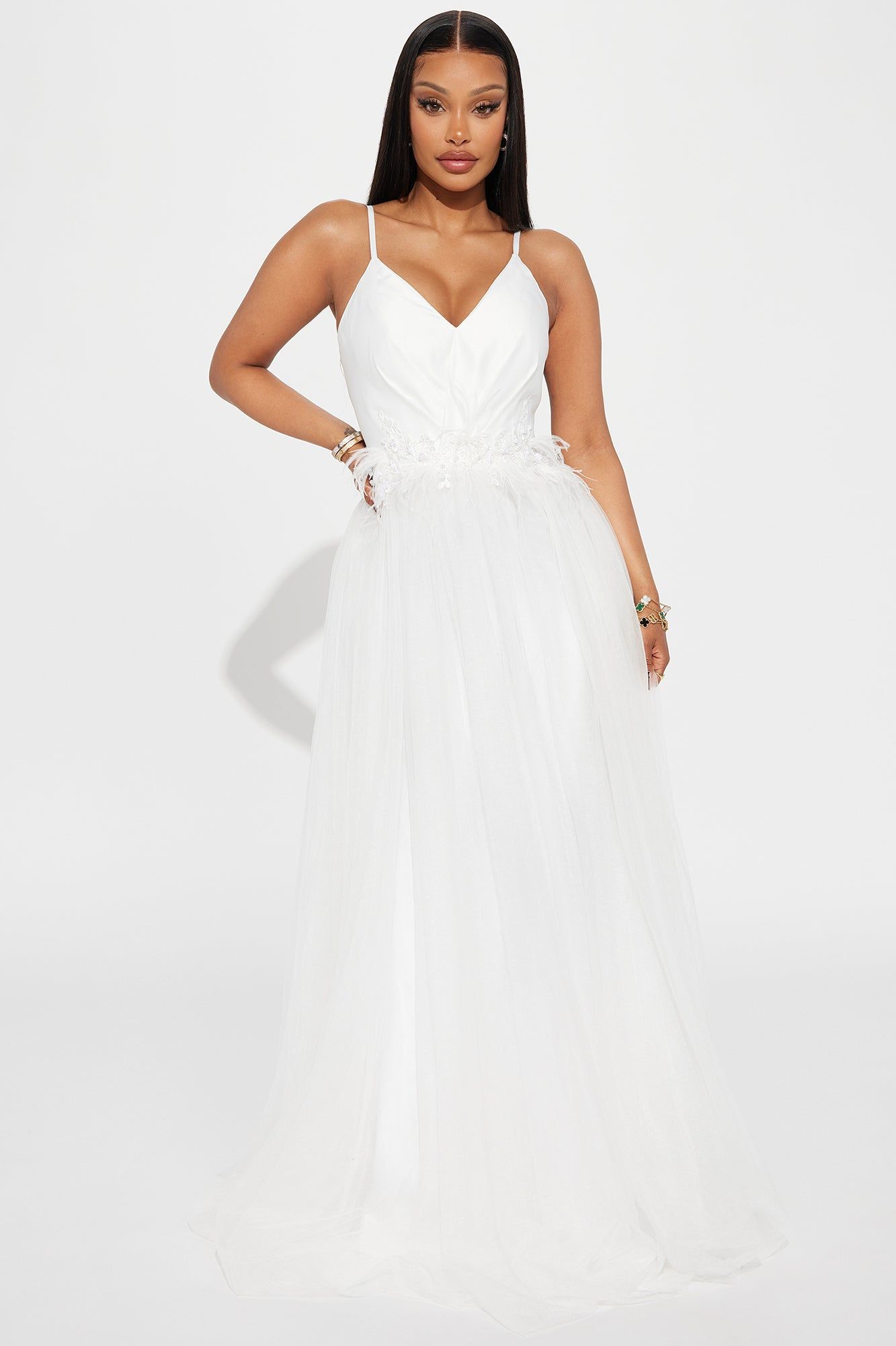 Alyssa Tulle Gown - White sold by Fashion Nova
