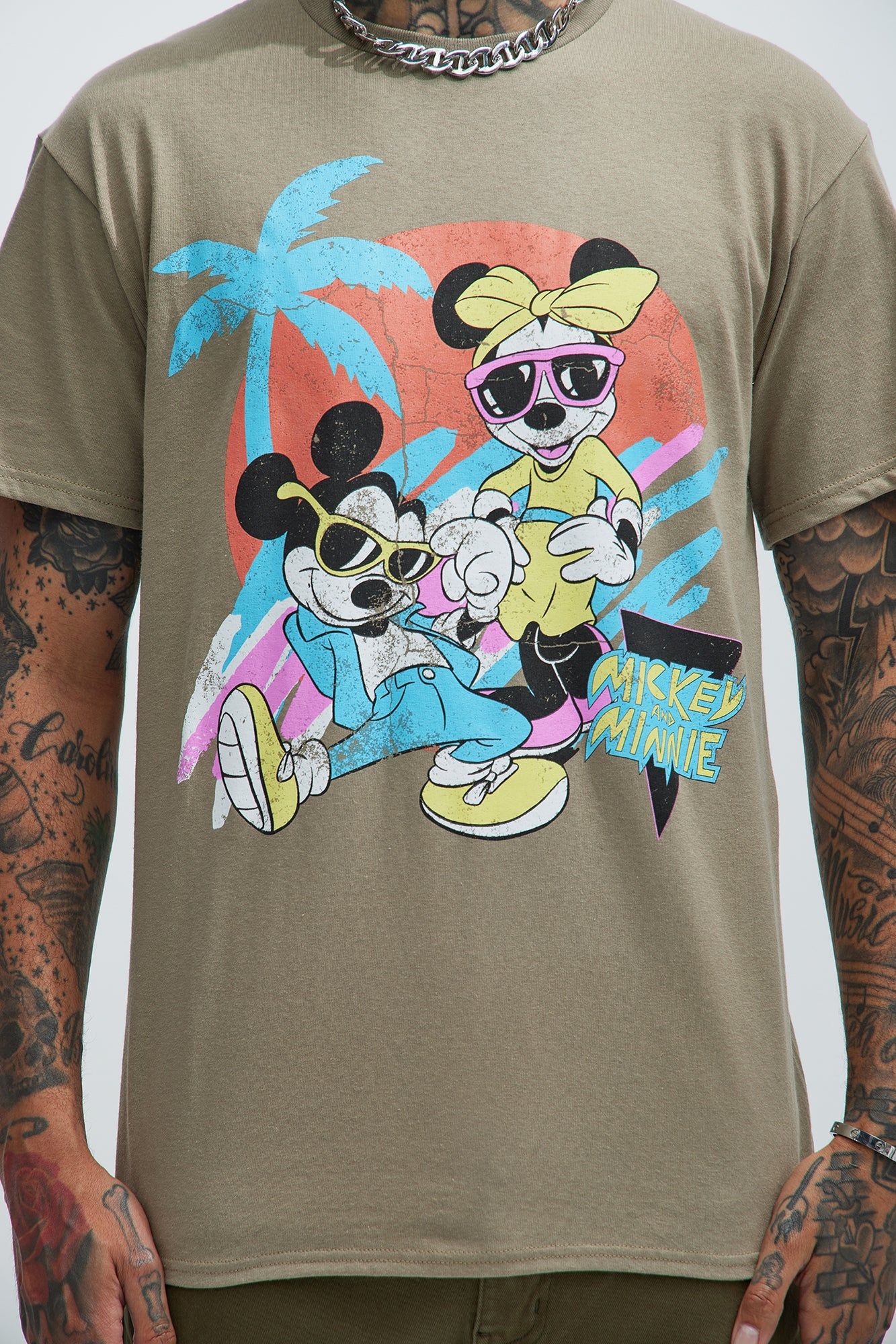 Disney Micky & Minnie Beach Vibes Short Sleeve Tee - Tan sold by Fashion Nova product image thumbnail 3