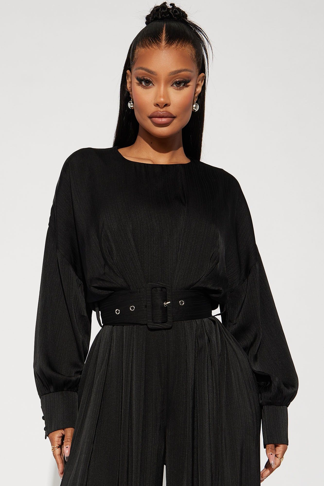 One Step Further Satin Jumpsuit - Black sold by Fashion Nova product image thumbnail 2