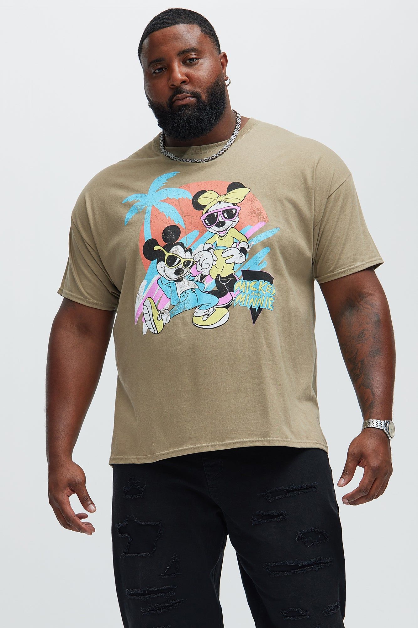 Disney Micky & Minnie Beach Vibes Short Sleeve Tee - Tan sold by Fashion Nova product image thumbnail 4