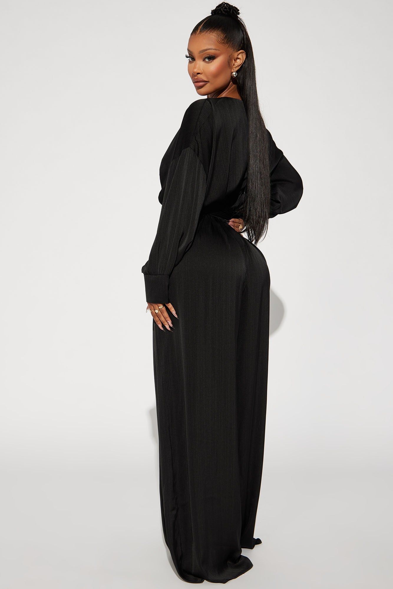 One Step Further Satin Jumpsuit - Black sold by Fashion Nova product image thumbnail 3