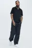Dudley Textured Johnny Collar Shirt - Black sold by Fashion Nova