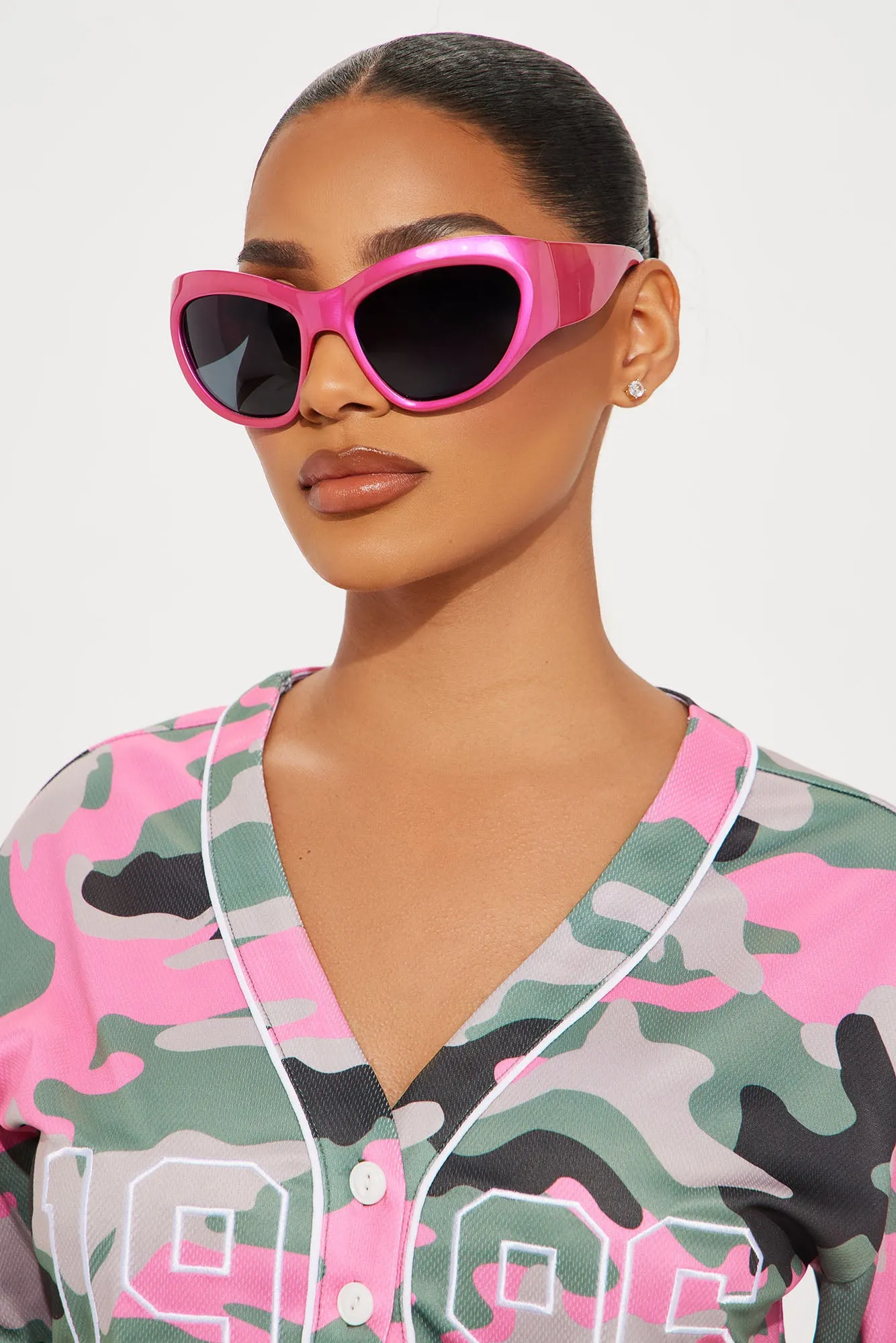 Set The Trend Sunglasses - Hot Pink sold by Fashion Nova